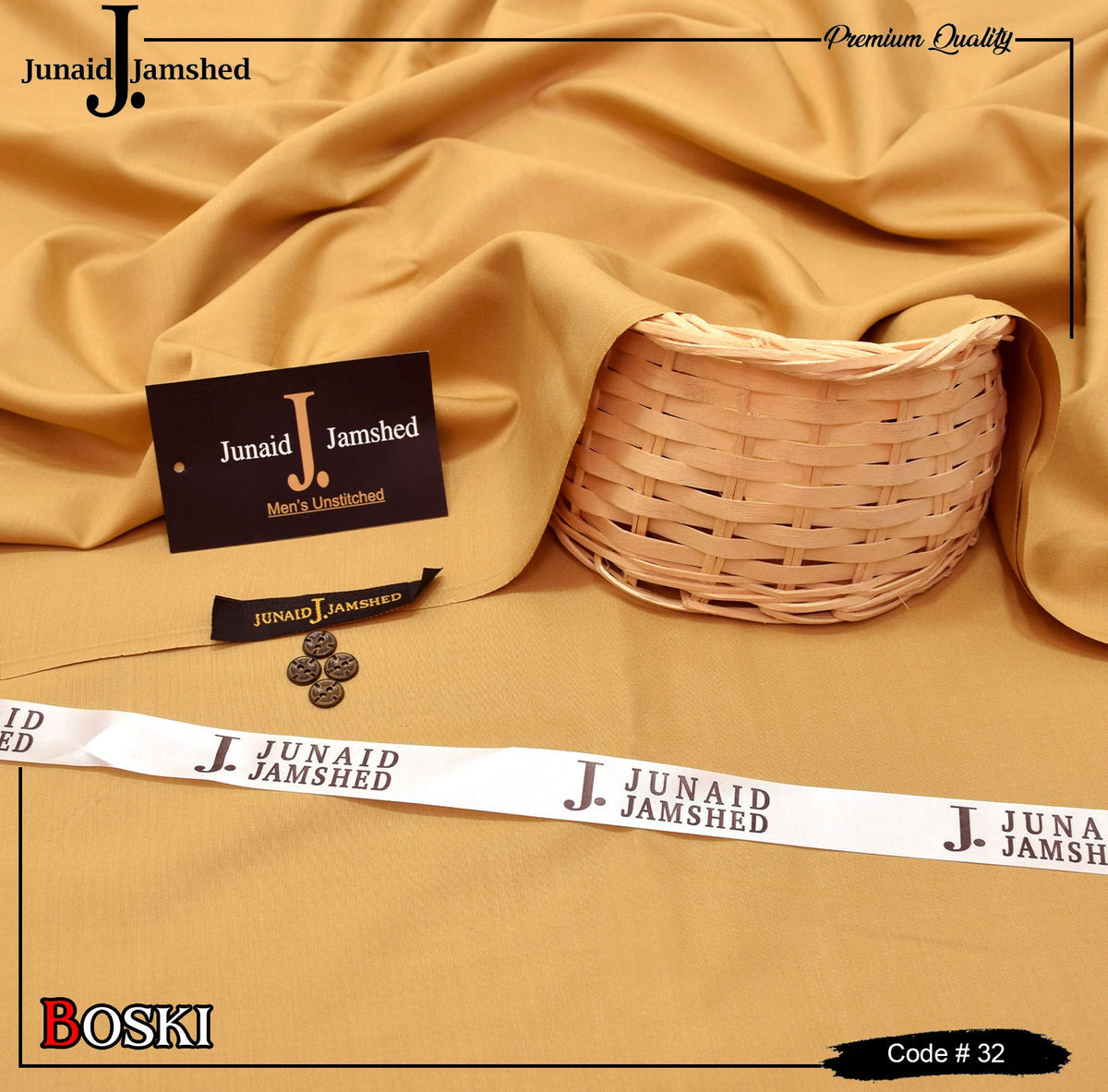J. Junaid Jamshed wash and Wear Booski - Dark Skin