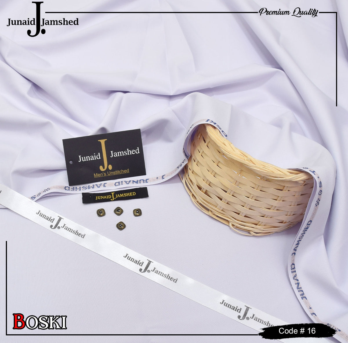 J. Junaid Jamshed wash and Wear Booski - Pure White