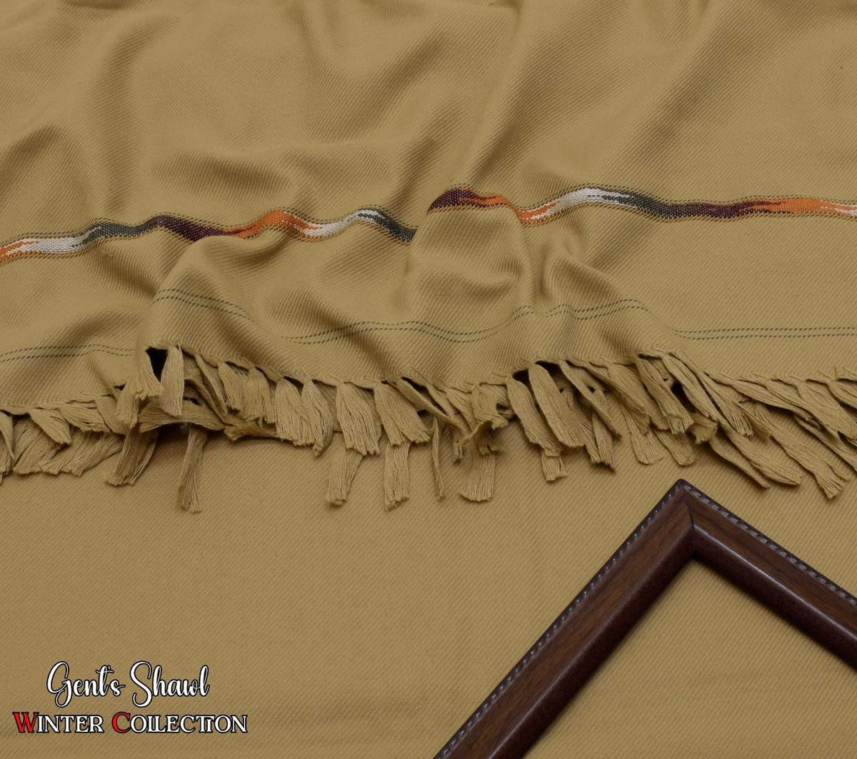 Mens Winter Wool shawl-mustard