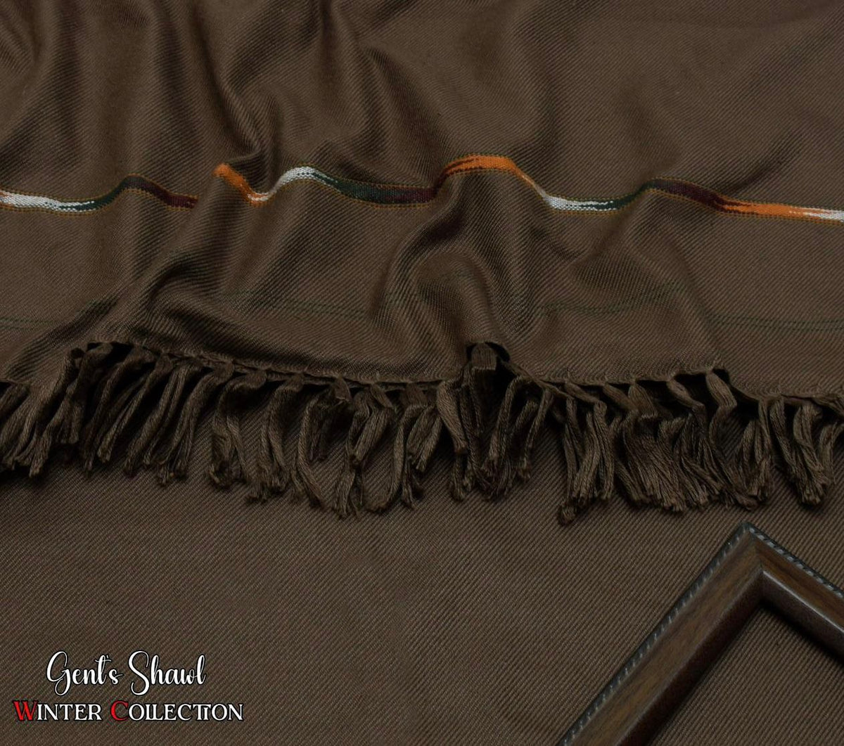 Mens Winter Wool shawl-brown