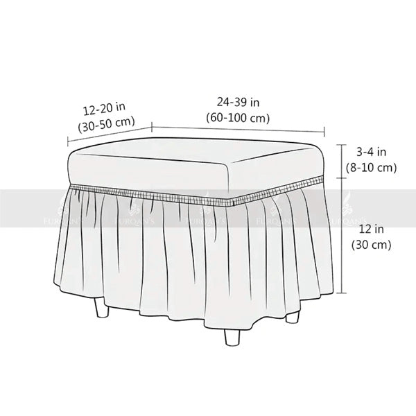 Rectangle Frill Style Bedroom Puffy Cover (Skin Golden Color)