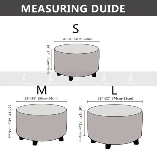 Round Bubble Stuff Fitted Stool Cover (Beige Color)