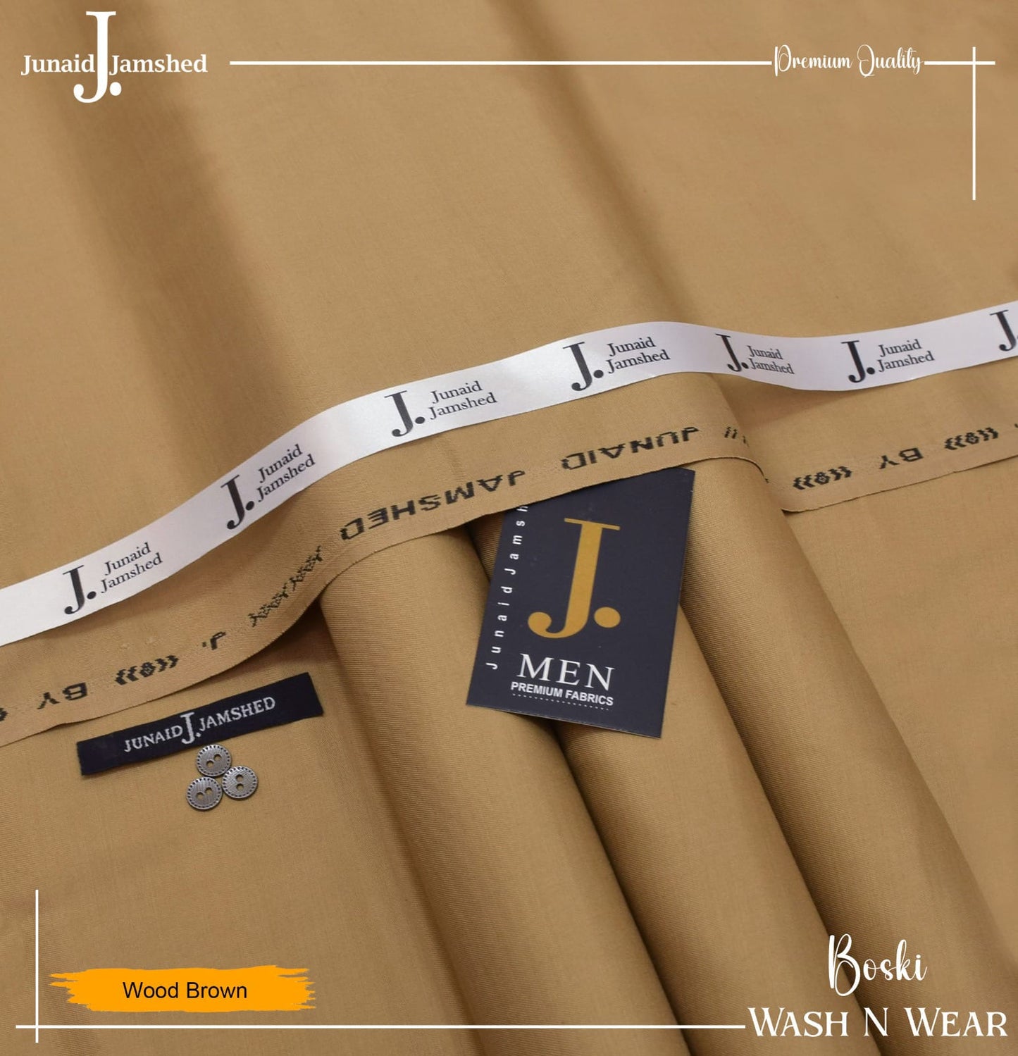 J. Junaid Jamshed wash and Wear Booski - Golden