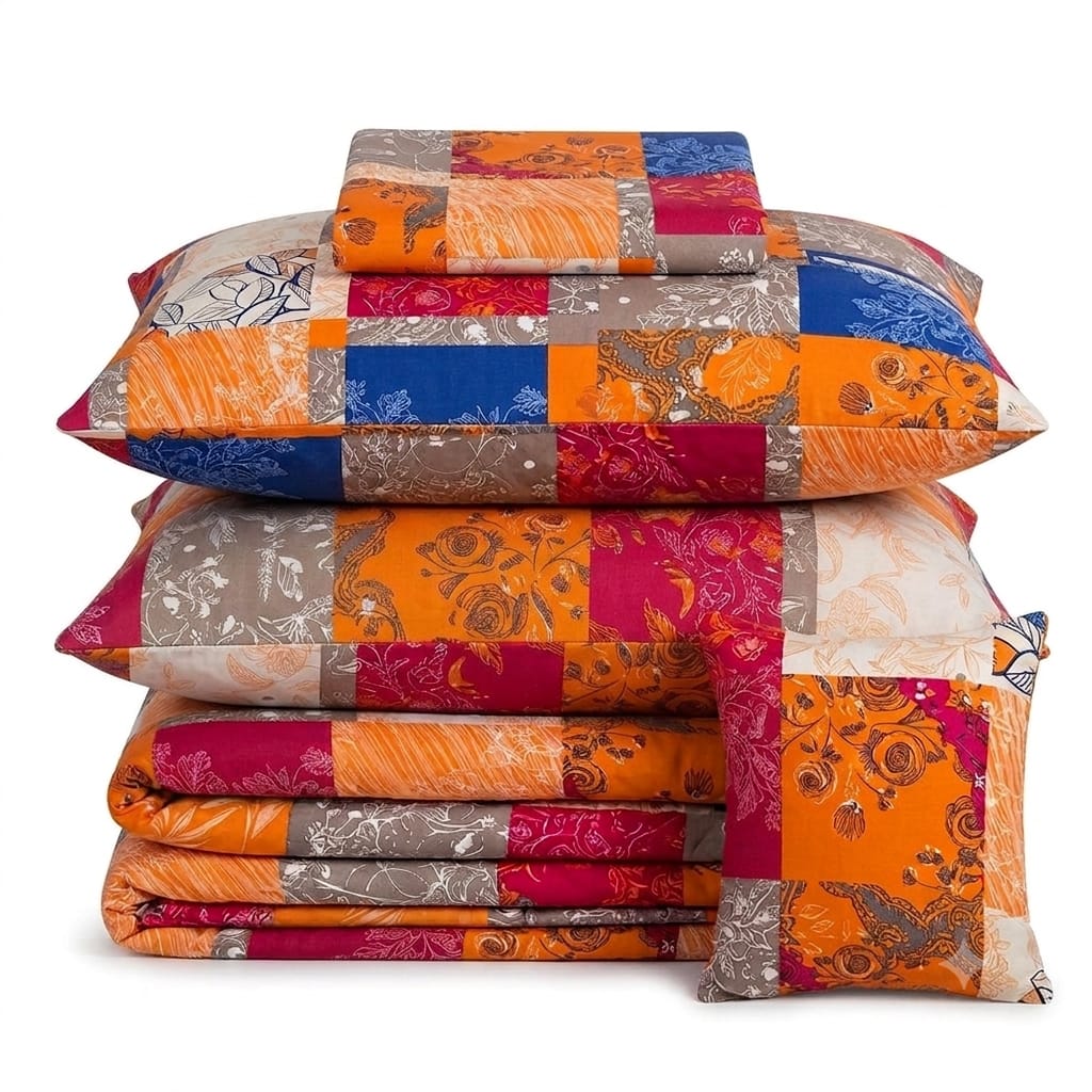 7 Pcs Quilted Comforter Set - MultiBox