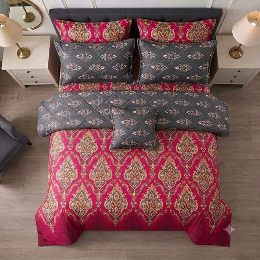 7 Pcs Quilted Comforter Set - jhumka