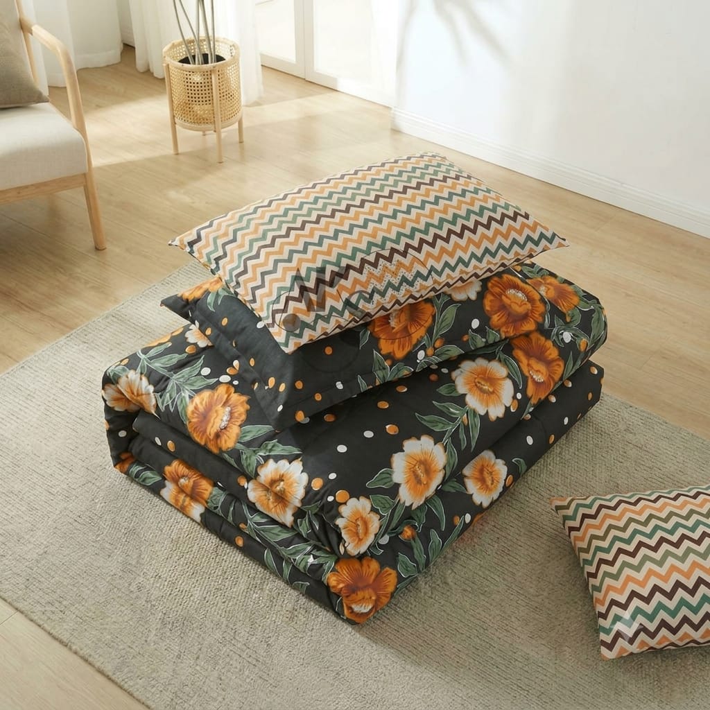 7 Pcs Quilted Comforter Set - Buttercup