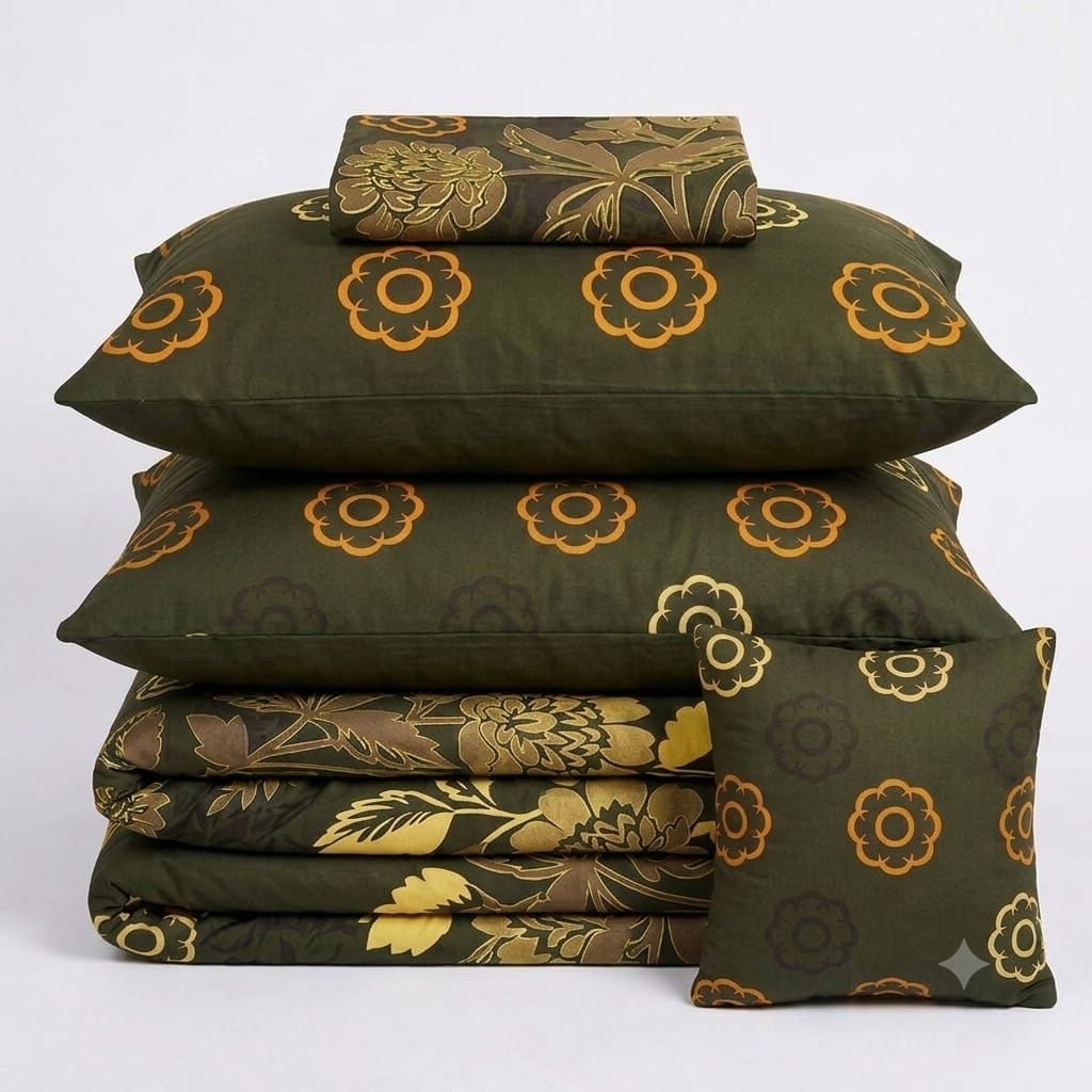 7 Pcs Quilted Comforter Set