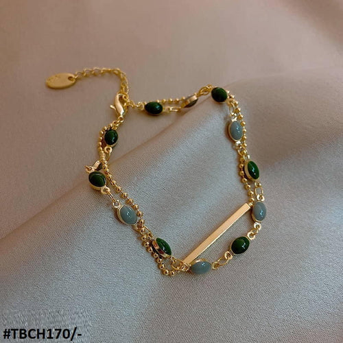 TBCH170 XST Oval Beads Pillar Doted Chain Bracelet - CBCH