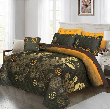 7 Pcs Quilted Comforter Set – Emerald