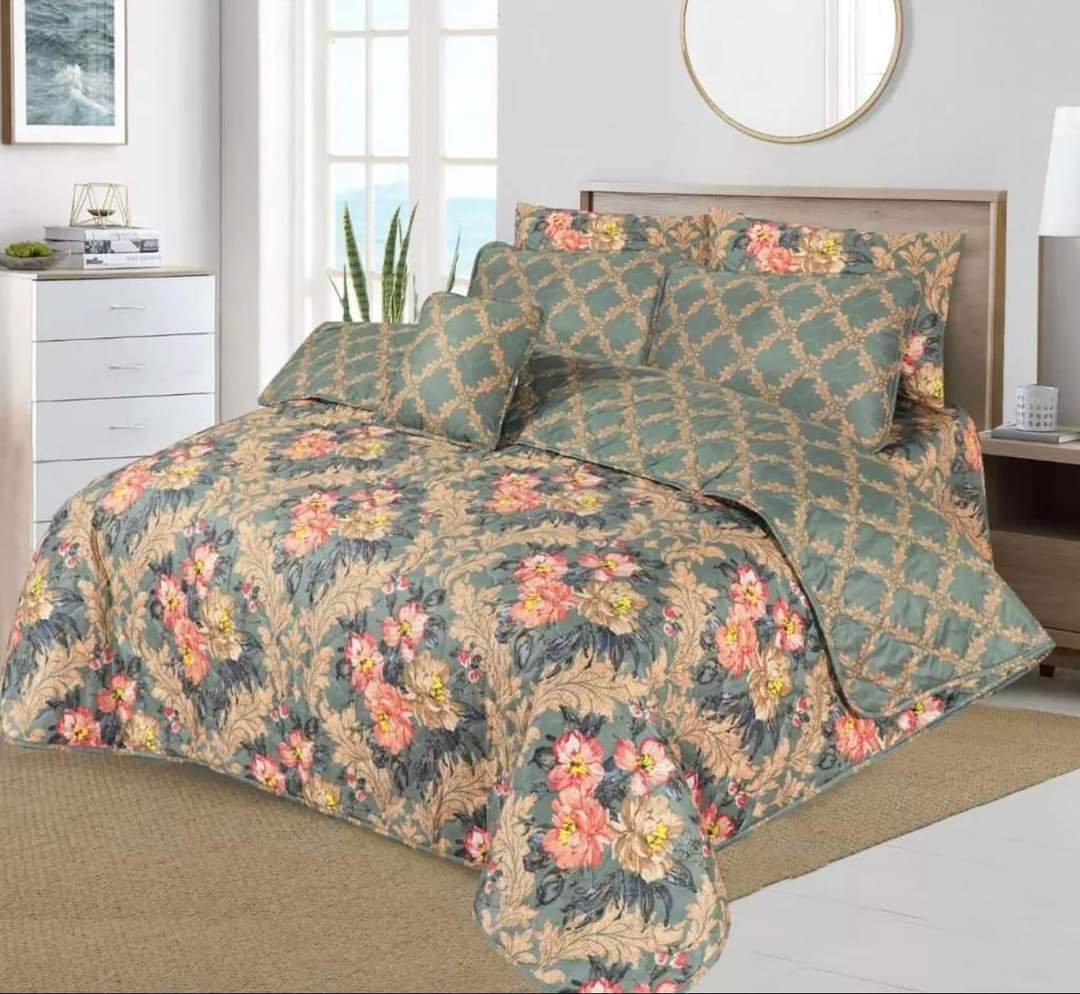 4 Pcs Quilted Comforter Set – 023