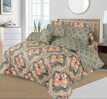 7 Pcs Quilted Comforter Set – Silver Spring