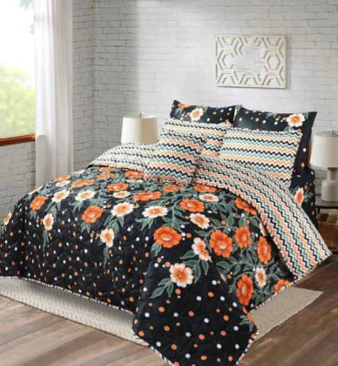 4 Pcs Quilted Comforter Set – 012