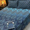 Al karam 3 Pcs Bedsheet - Blue Leaf