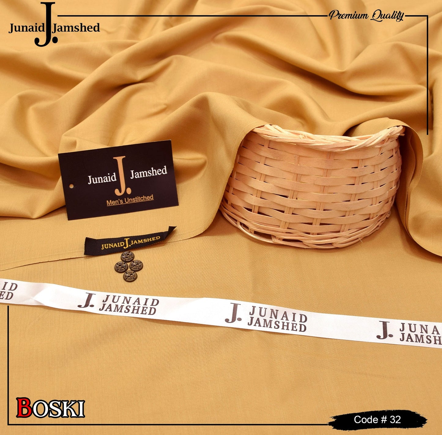 J. Junaid Jamshed wash and Wear Booski - Dark Skin