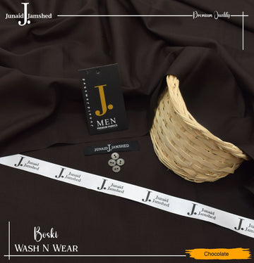 J. Junaid Jamshed wash and Wear Booski - Chocolate