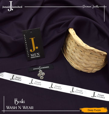 J. Junaid Jamshed wash and Wear Booski - Deep Purple