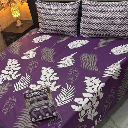 Al karam 3 Pcs Bedsheet - Florescent