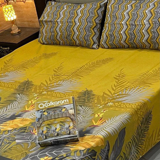 Al karam 3 Pcs Bedsheet - Brun