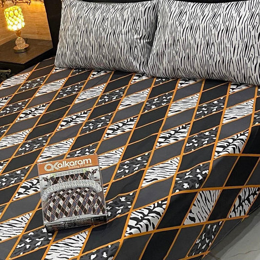 Al karam 3 Pcs Bedsheet - White birch