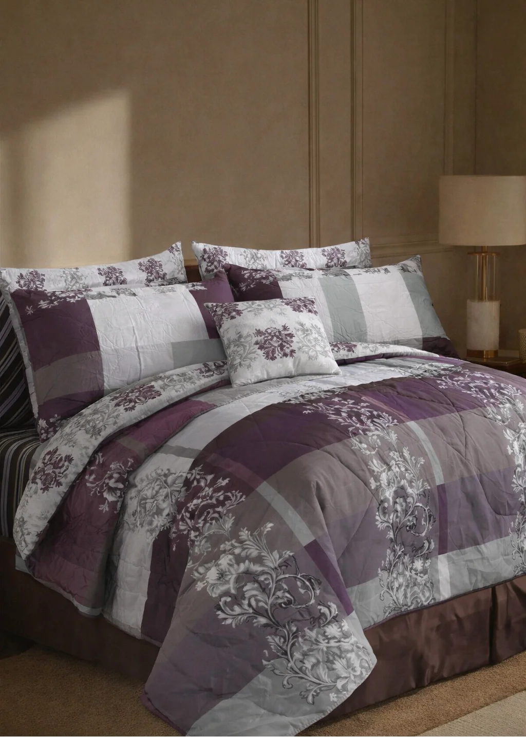 4 Pcs Quilted Comforter Set – 040