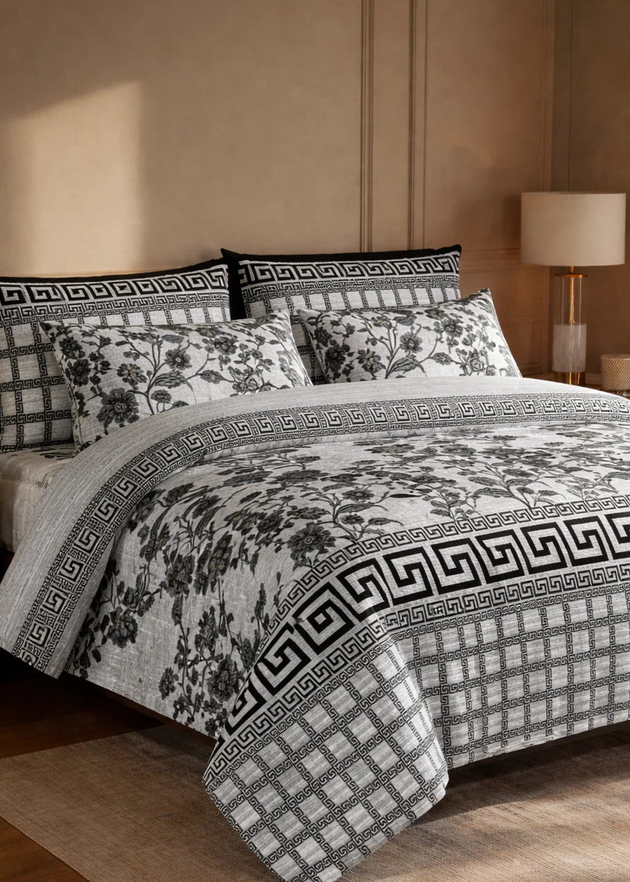 4 Pcs Quilted Comforter Set – 043