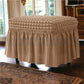 Rectangle Bubble Stuff Frill Style Stool Cover (Beige Color)