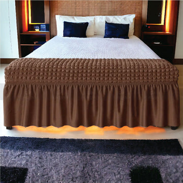 Rectangle Frill Style Bedroom Puffy Cover (Copper Color)