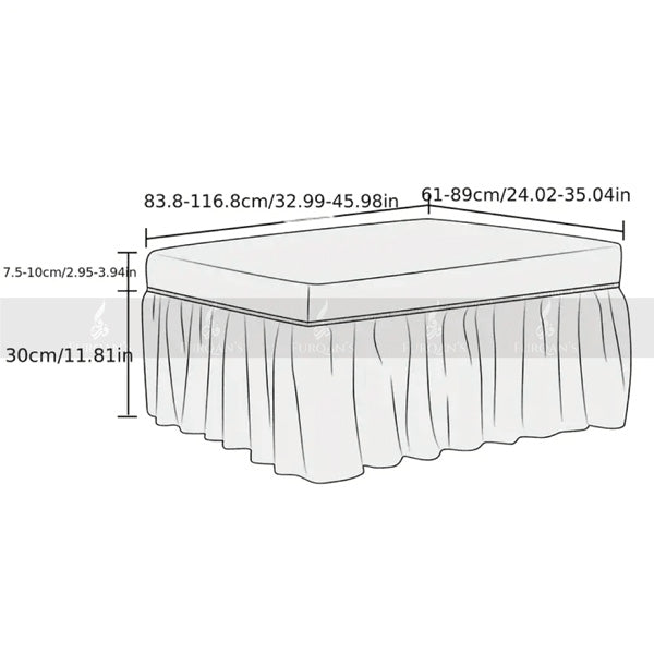 Square Bubble Stuff Frill Style Puffy Cover (Grey Color)