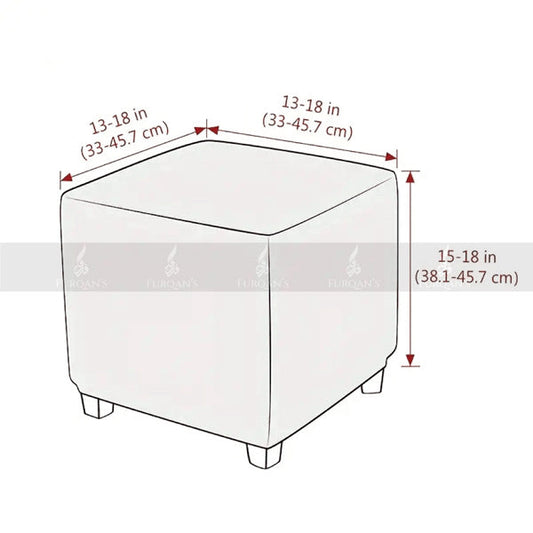 Square Elastic Velvet Puffy Cover (Blue Color)