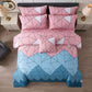 7 Pcs Quilted Comforter Set - pink