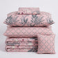 7 Pcs Quilted Comforter Set - Peach Petal