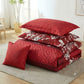 7 Pcs Quilted Comforter Set - Ruby Leaf