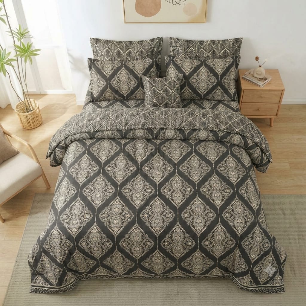 7 Pcs Quilted Comforter Set - Angelic