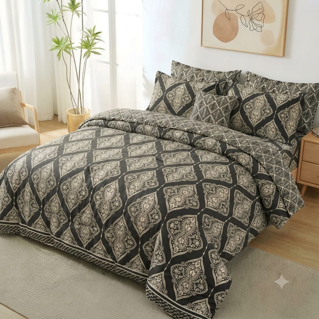 7 Pcs Quilted Comforter Set - Angelic