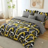 7 Pcs Quilted Comforter Set - Yellow Abstract