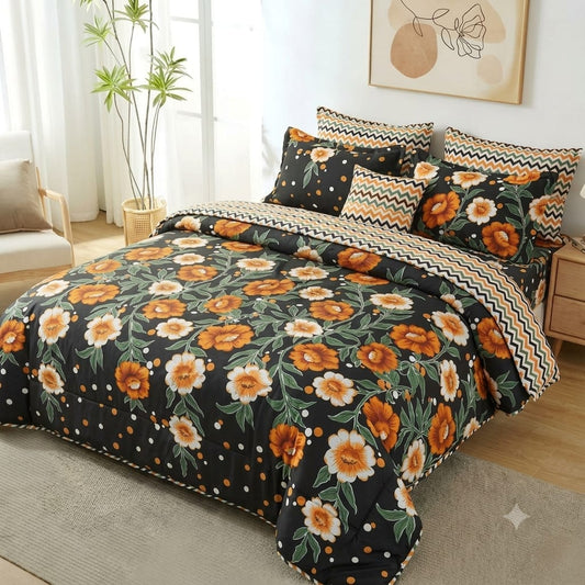 7 Pcs Quilted Comforter Set - Buttercup