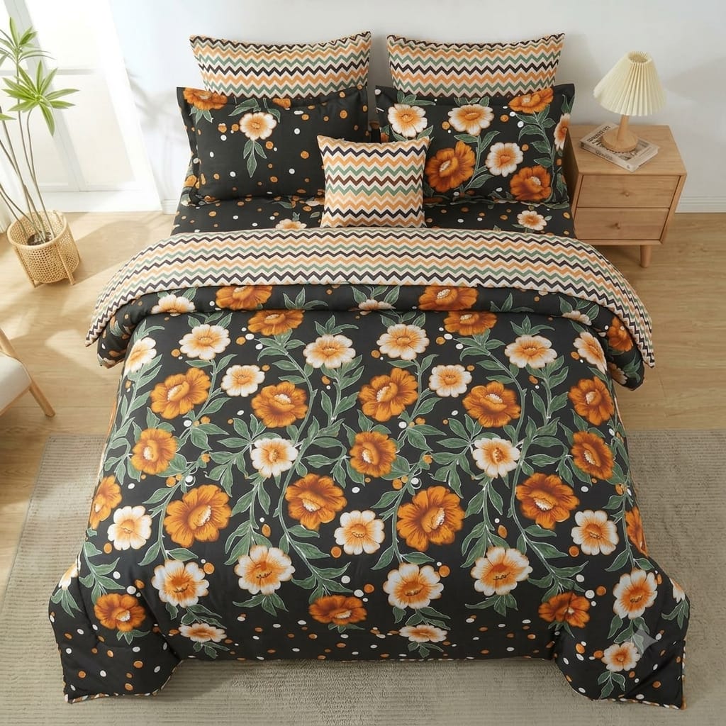 7 Pcs Quilted Comforter Set - Buttercup
