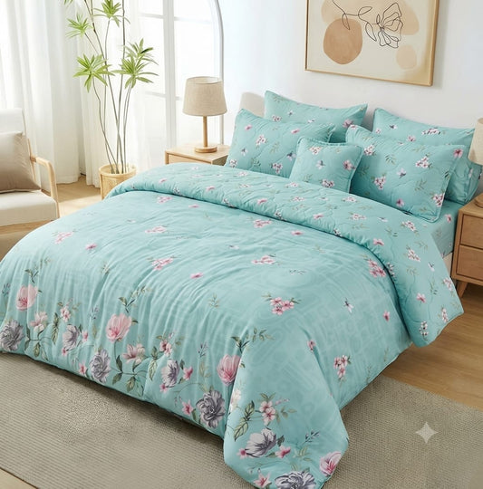 7 Pcs Quilted Comforter Set - Breeze