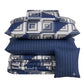 7 Pcs Quilted Comforter Set - Navy Tile