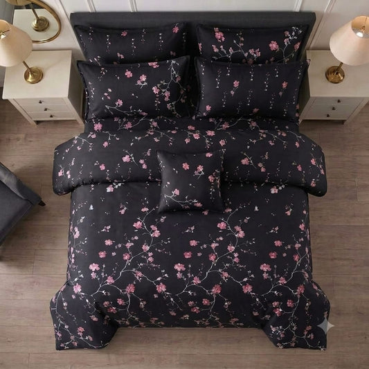 7 Pcs Quilted Comforter Set - Midnight