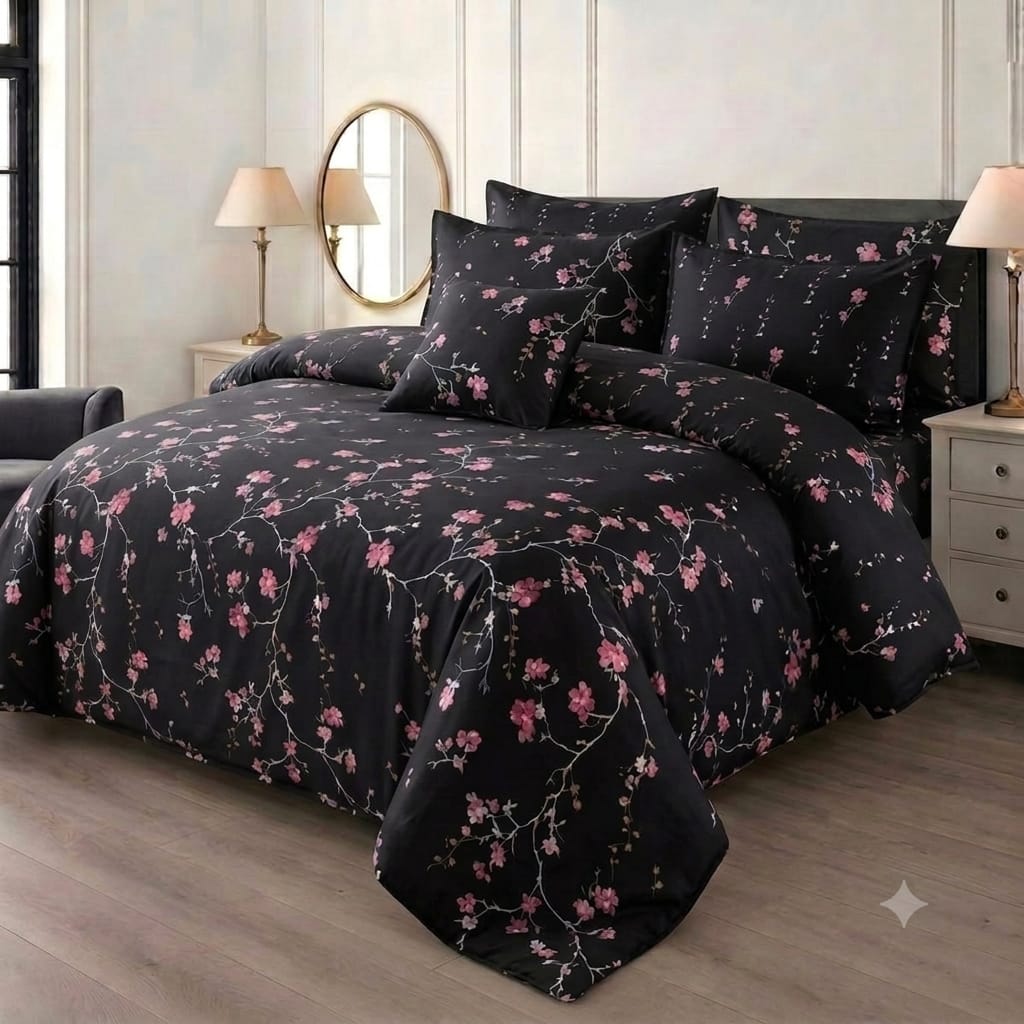 7 Pcs Quilted Comforter Set - Midnight