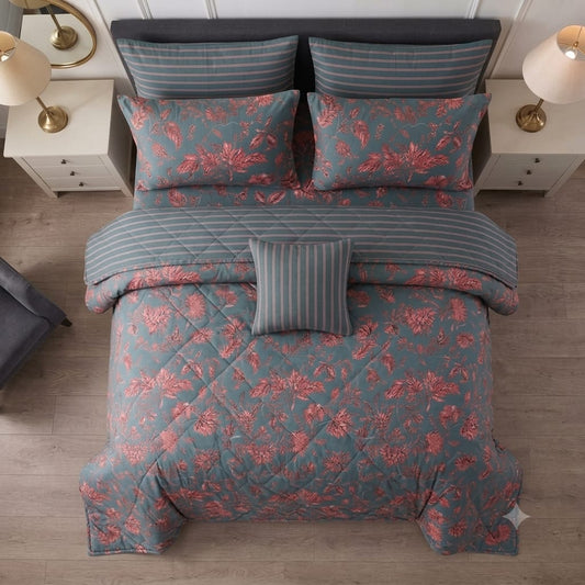 7 Pcs Quilted Comforter Set - Insight
