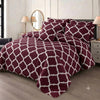 7 Pcs Quilted Comforter Set - Maroon