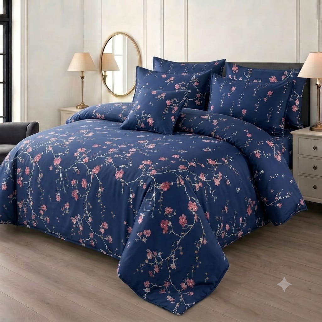 7 Pcs Quilted Comforter Set - Sky Garden