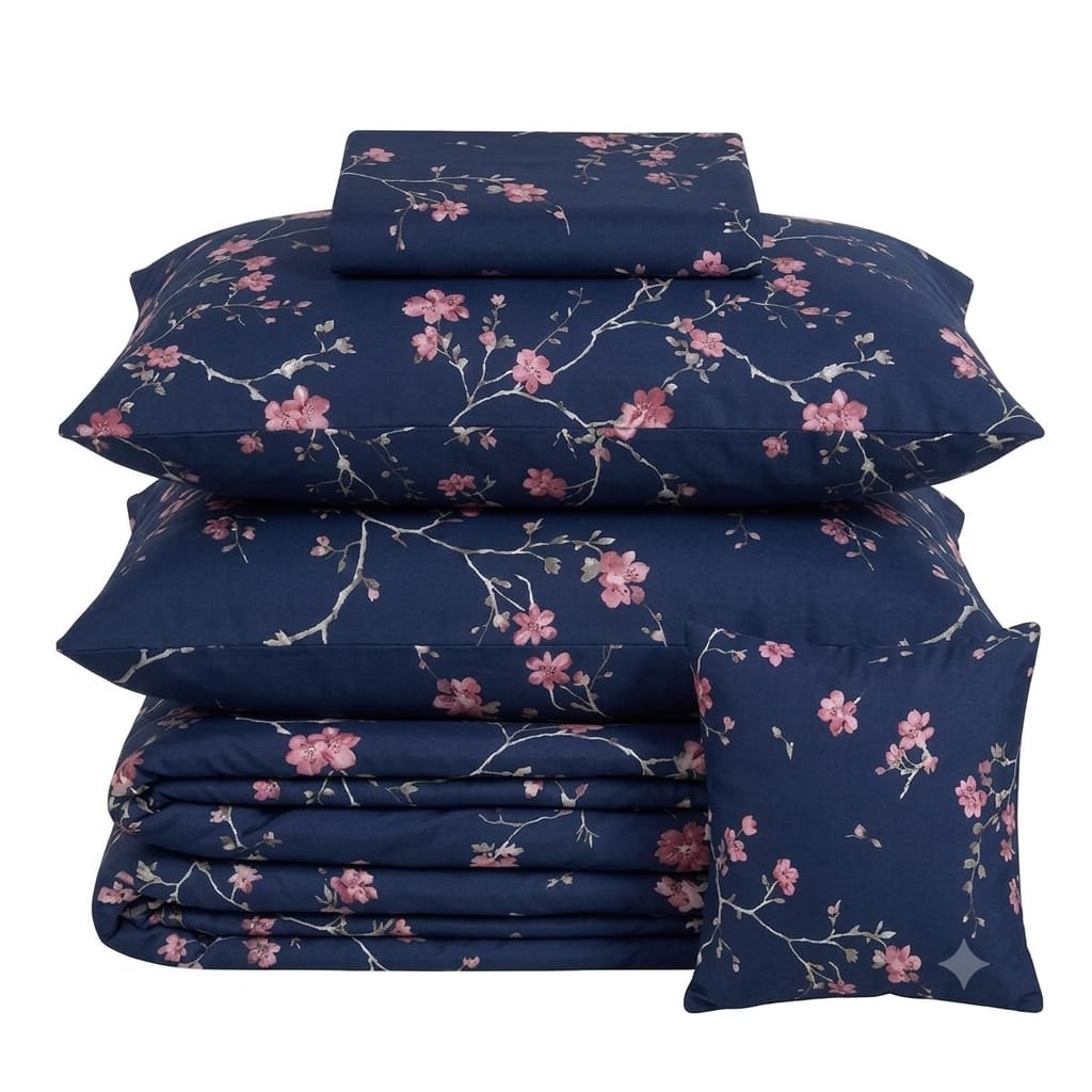 7 Pcs Quilted Comforter Set - Sky Garden