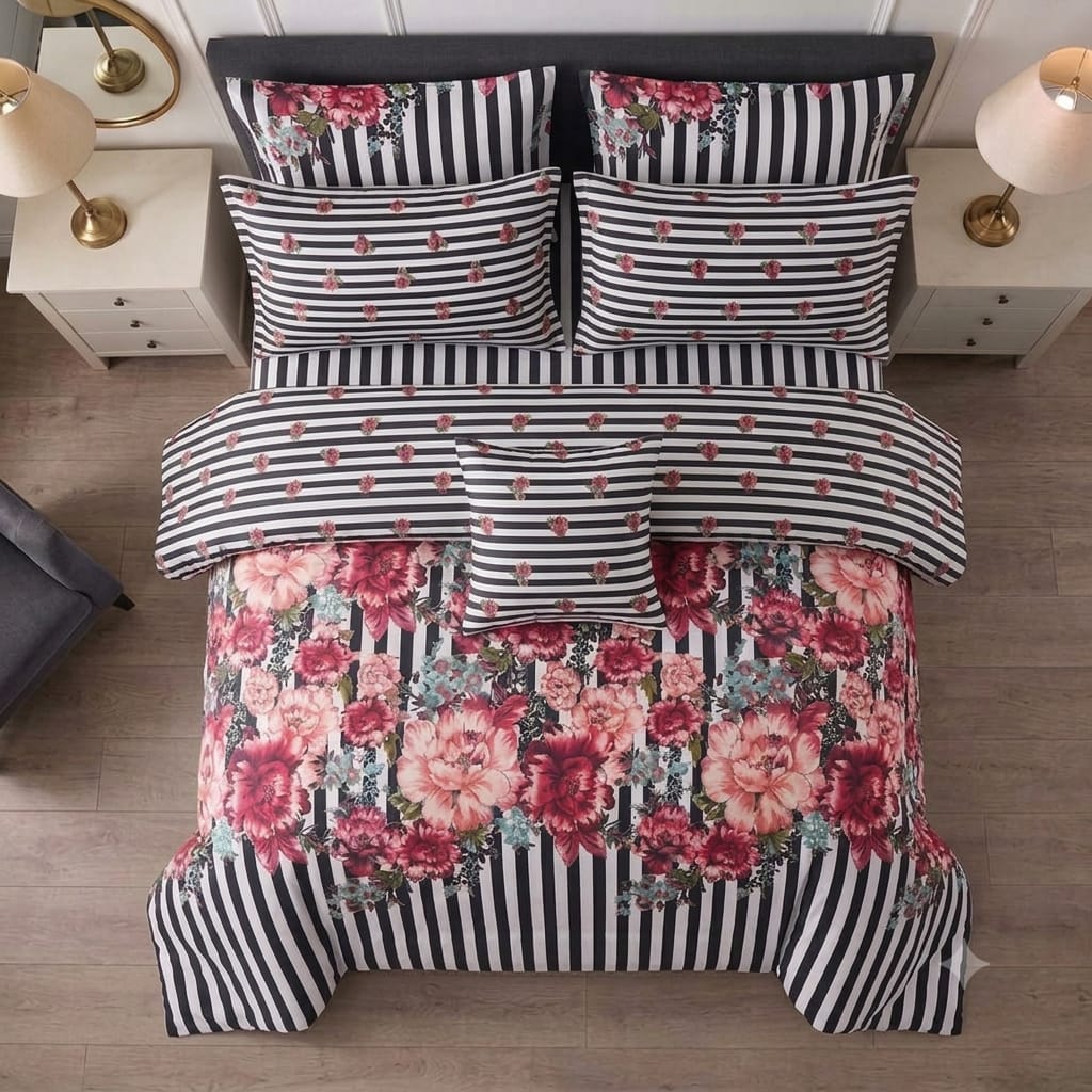 7 Pcs Quilted Comforter Set