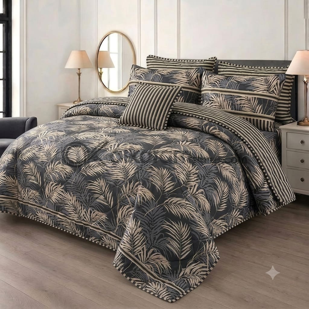 7 Pcs Quilted Comforter Set