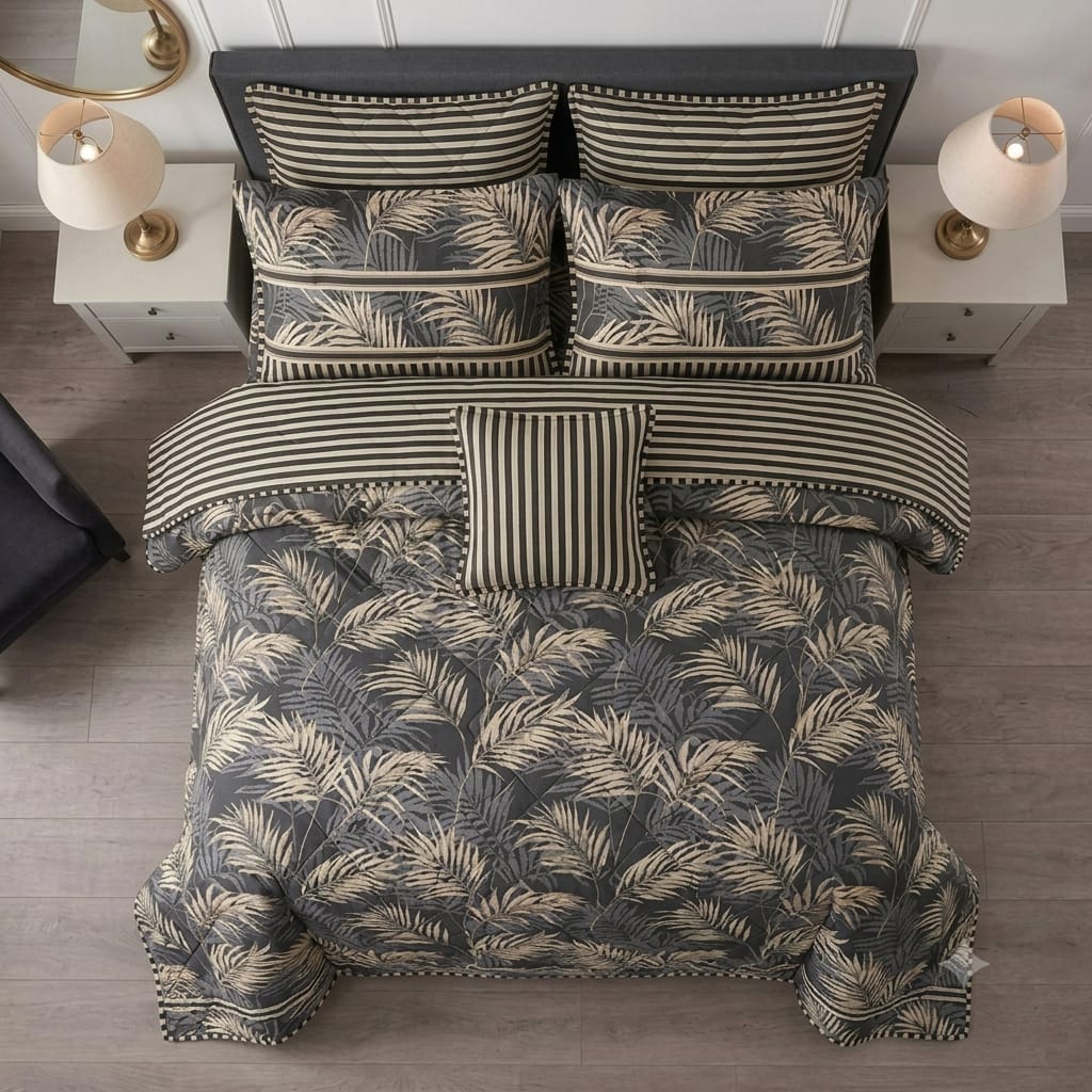 7 Pcs Quilted Comforter Set