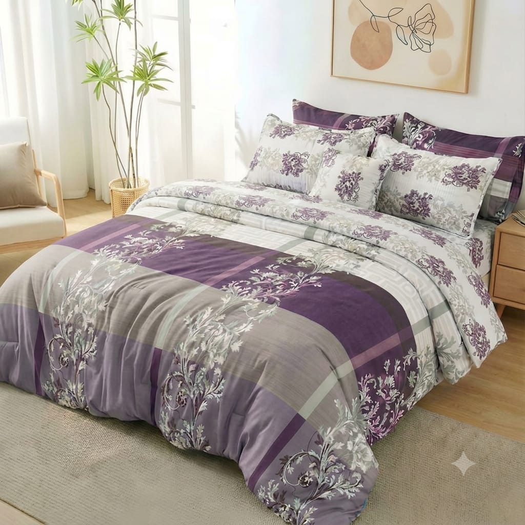 7 Pcs Quilted Comforter Set