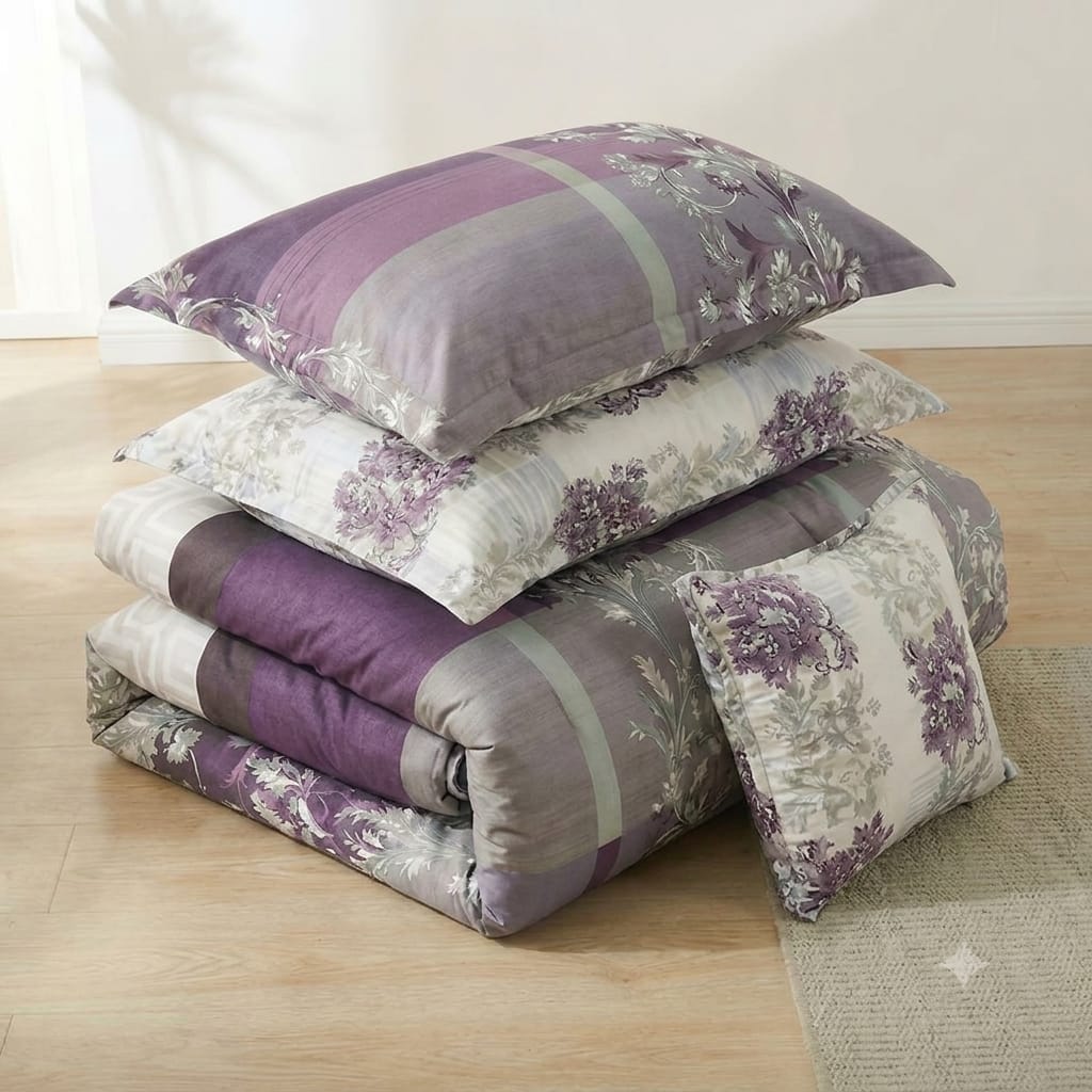 7 Pcs Quilted Comforter Set